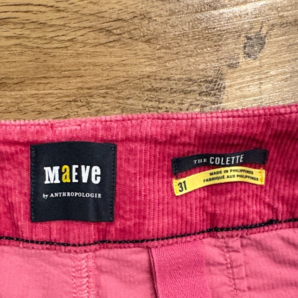 Maeve - The Colette - Pink Corduroy Capris - Picture 2 of 8